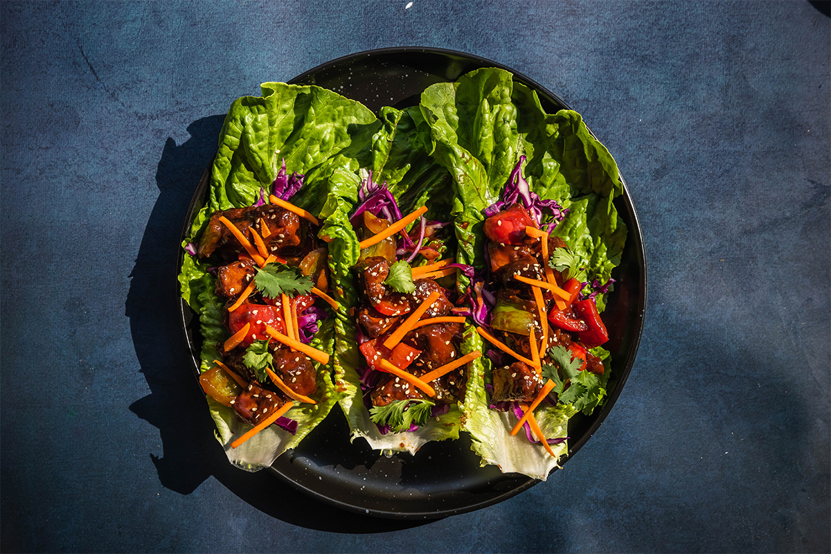 Sweet and Sour Tofu Lettuce Wrap Recipe